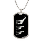 Mama Giraffe With 2 Calves v2 - Luxury Dog Tag Necklace