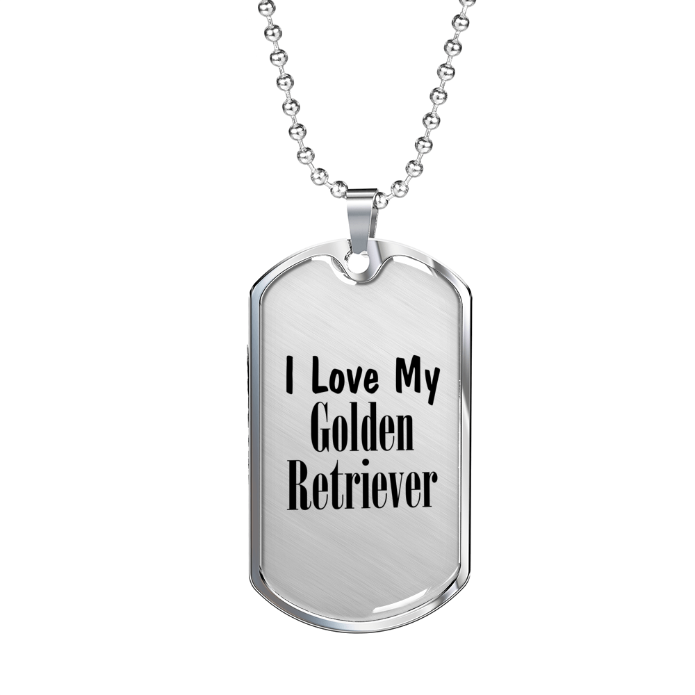 Love My Golden Retriever - Luxury Dog Tag Necklace