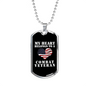 My Heart Belongs To A Combat Veteran - Luxury Dog Tag Necklace