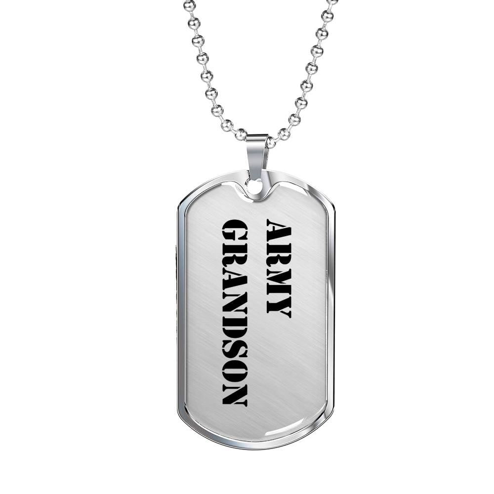 Army Grandson - Luxury Dog Tag Necklace