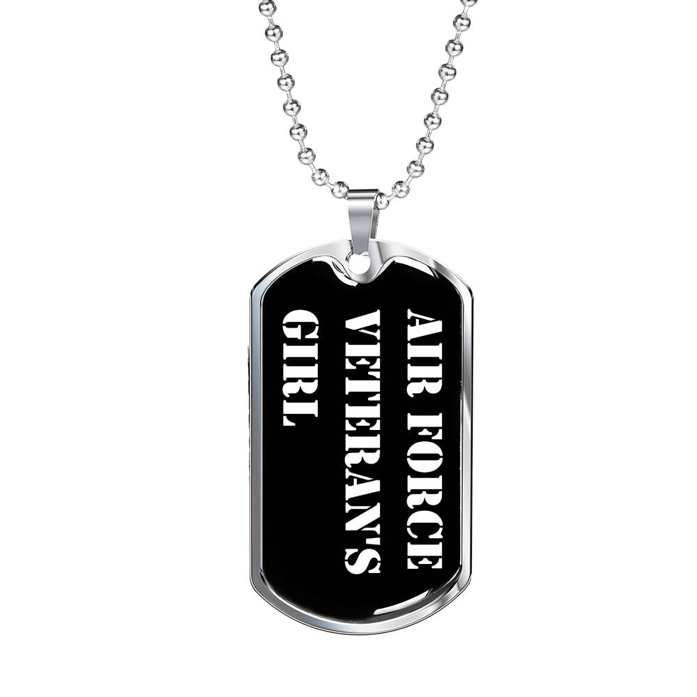 Air Force Veteran's Girl v3 - Luxury Dog Tag Necklace