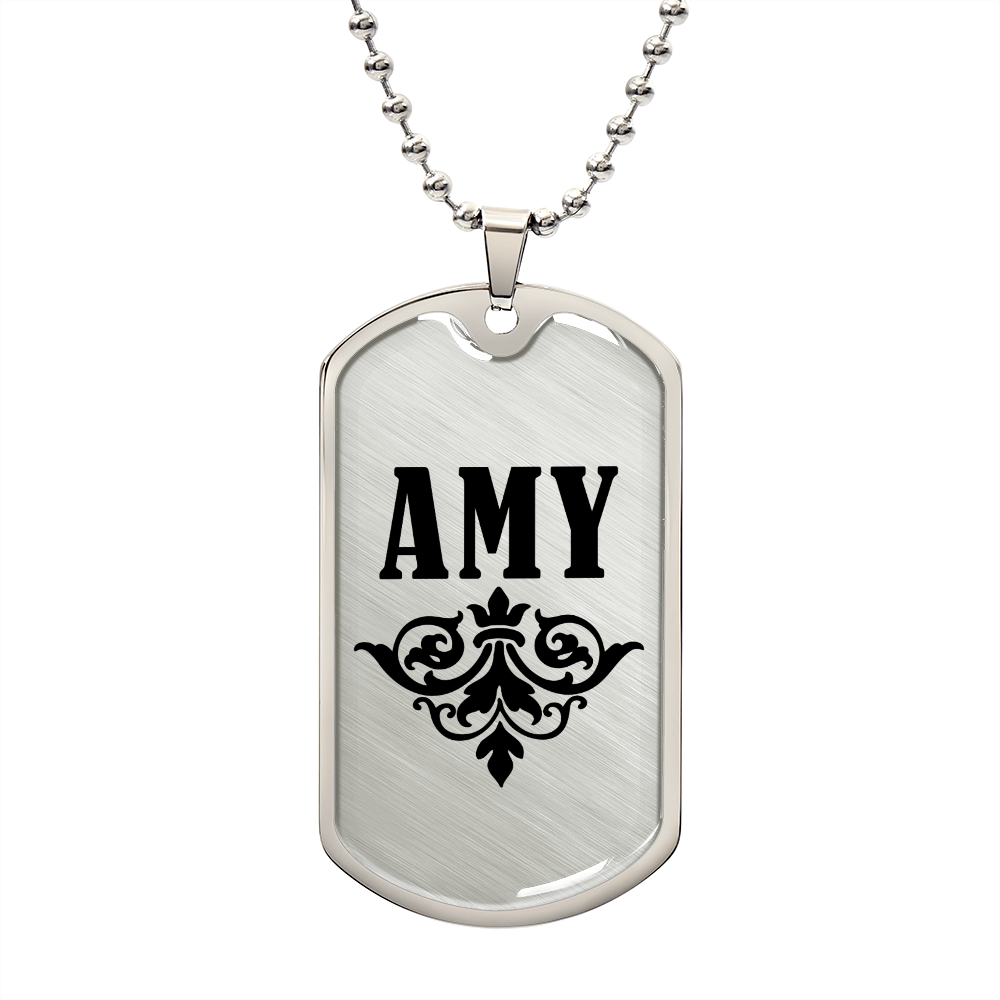 Amy v01a - Luxury Dog Tag Necklace