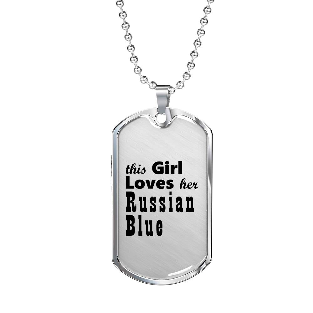 Russian Blue - Luxury Dog Tag Necklace