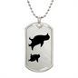 Mama Penguin With 1 Chick - Luxury Dog Tag Necklace