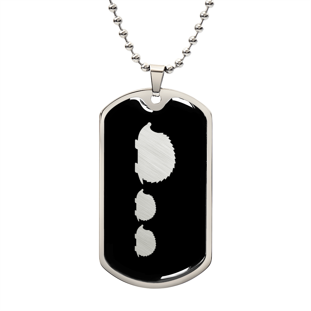 Mama Hedgehog With 2 Hoglets v2 - Luxury Dog Tag Necklace