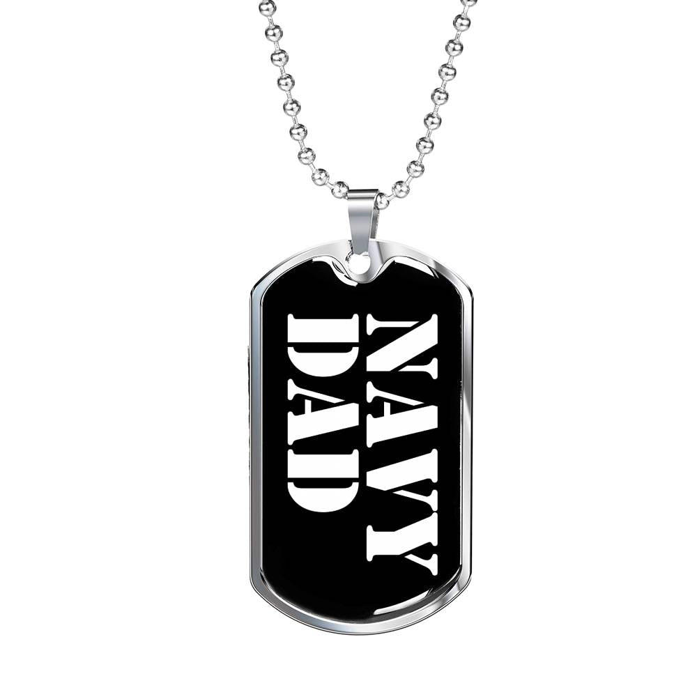 Navy Dad v3 - Luxury Dog Tag Necklace