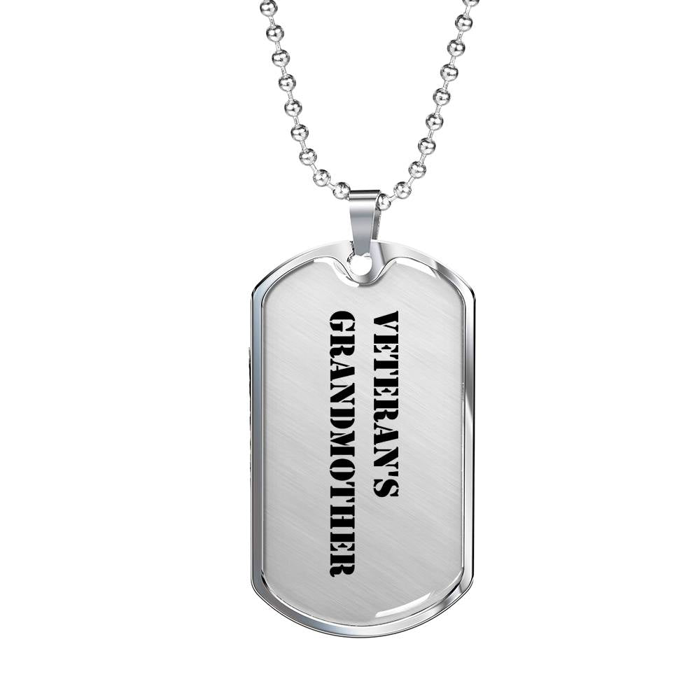 Veteran's Grandmother - Luxury Dog Tag Necklace