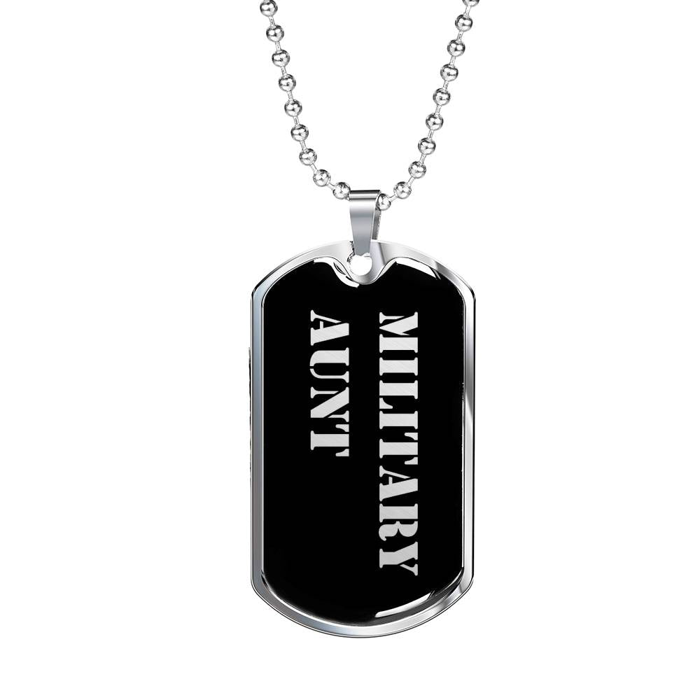 Military Aunt v2 - Luxury Dog Tag Necklace
