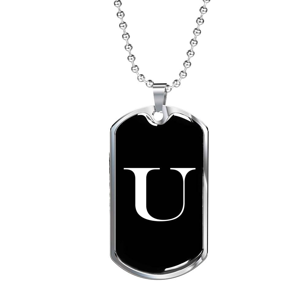 Initial U v3a - Luxury Dog Tag Necklace