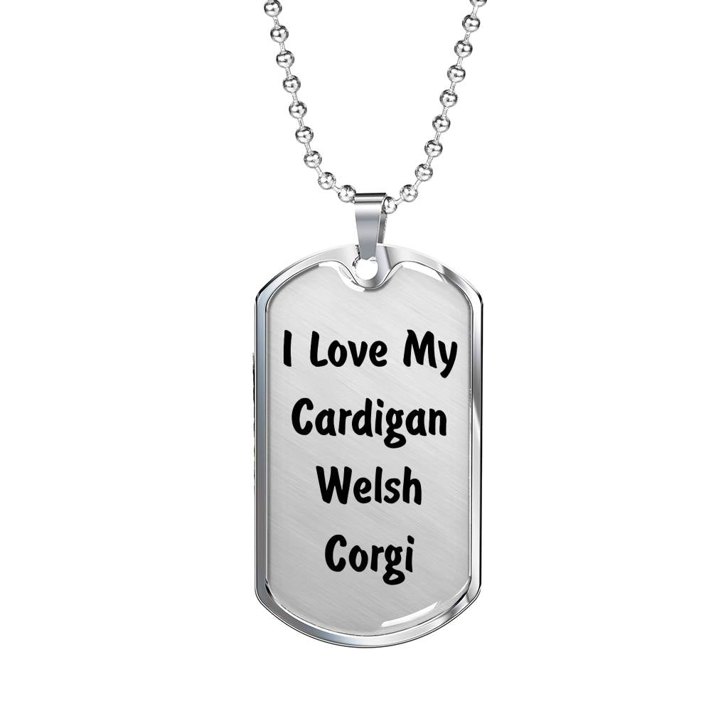 Love My Cardigan Welsh Corgi v4 - Luxury Dog Tag Necklace