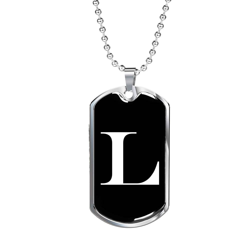 Initial L v3a - Luxury Dog Tag Necklace