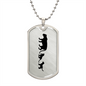 Mama Lioness With 2 Cubs - Luxury Dog Tag Necklace