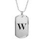 Initial W v1a - Luxury Dog Tag Necklace
