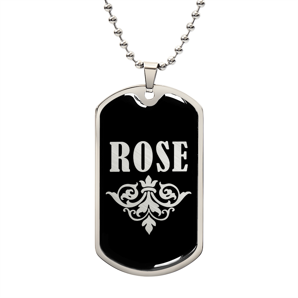 Rose v02a - Luxury Dog Tag Necklace