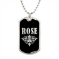 Rose v02a - Luxury Dog Tag Necklace