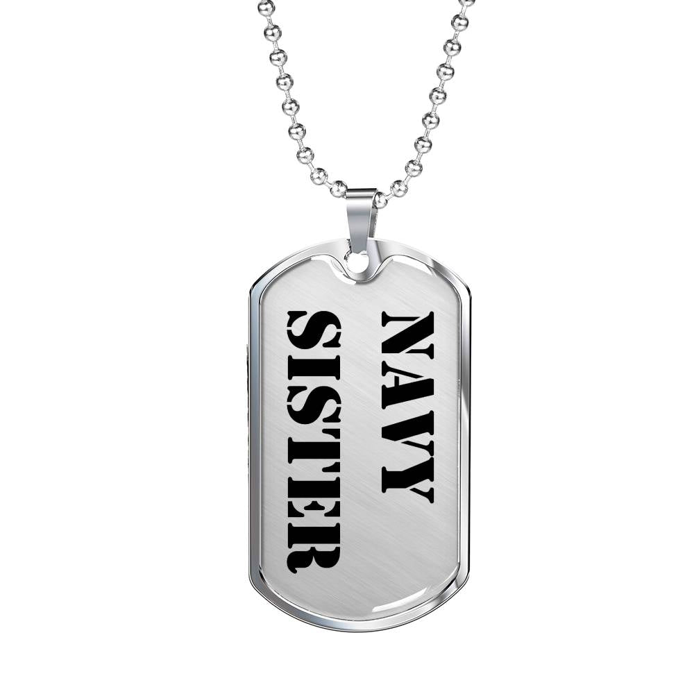 Navy Sister - Luxury Dog Tag Necklace