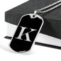 Initial K v2a - Luxury Dog Tag Necklace
