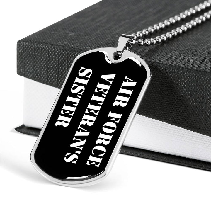 Air Force Veteran's Sister v3 - Luxury Dog Tag Necklace - Unique