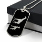 Mama Giraffe With 1 Calf v2 - Luxury Dog Tag Necklace