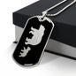Mama Bear With 1 Cub v2 - Luxury Dog Tag Necklace