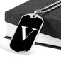 Initial V v3a - Luxury Dog Tag Necklace