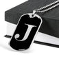 Initial J v2a - Luxury Dog Tag Necklace