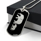 Mama Elephant With 1 Calf v2 - Luxury Dog Tag Necklace