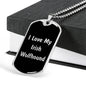 Love My Irish Wolfhound v5 - Luxury Dog Tag Necklace