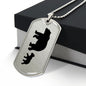 Mama Bear With 1 Cub - Luxury Dog Tag Necklace