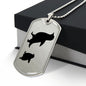 Mama Penguin With 1 Chick - Luxury Dog Tag Necklace