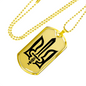 Stylized Tryzub (Black) - 18k Gold Finished Luxury Dog Tag Necklace