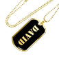 David - 18k Gold Finished Luxury Dog Tag Necklace