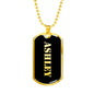 Ashley v2 - 18k Gold Finished Luxury Dog Tag Necklace
