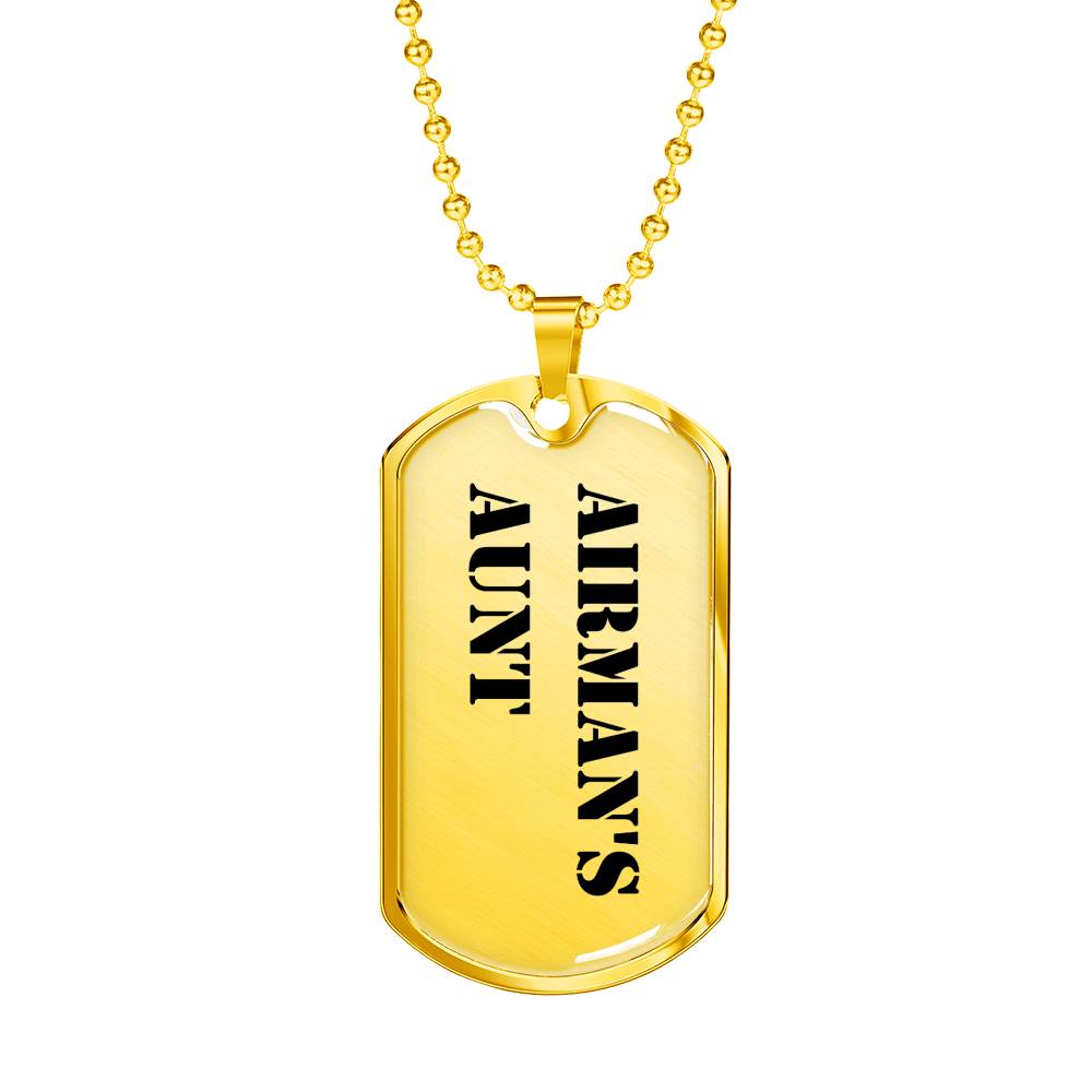 Airman's Aunt - 18k Gold Finished Luxury Dog Tag Necklace