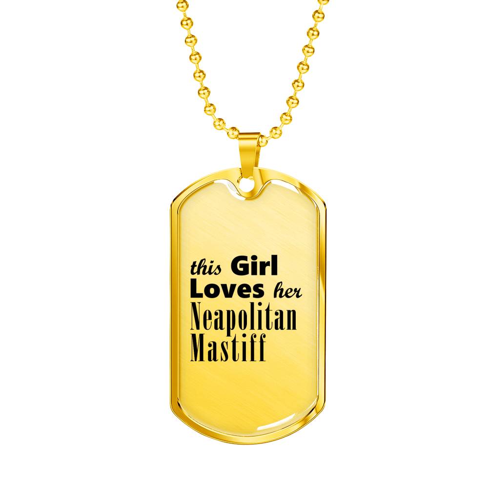 Neapolitan Mastiff - 18k Gold Finished Luxury Dog Tag Necklace