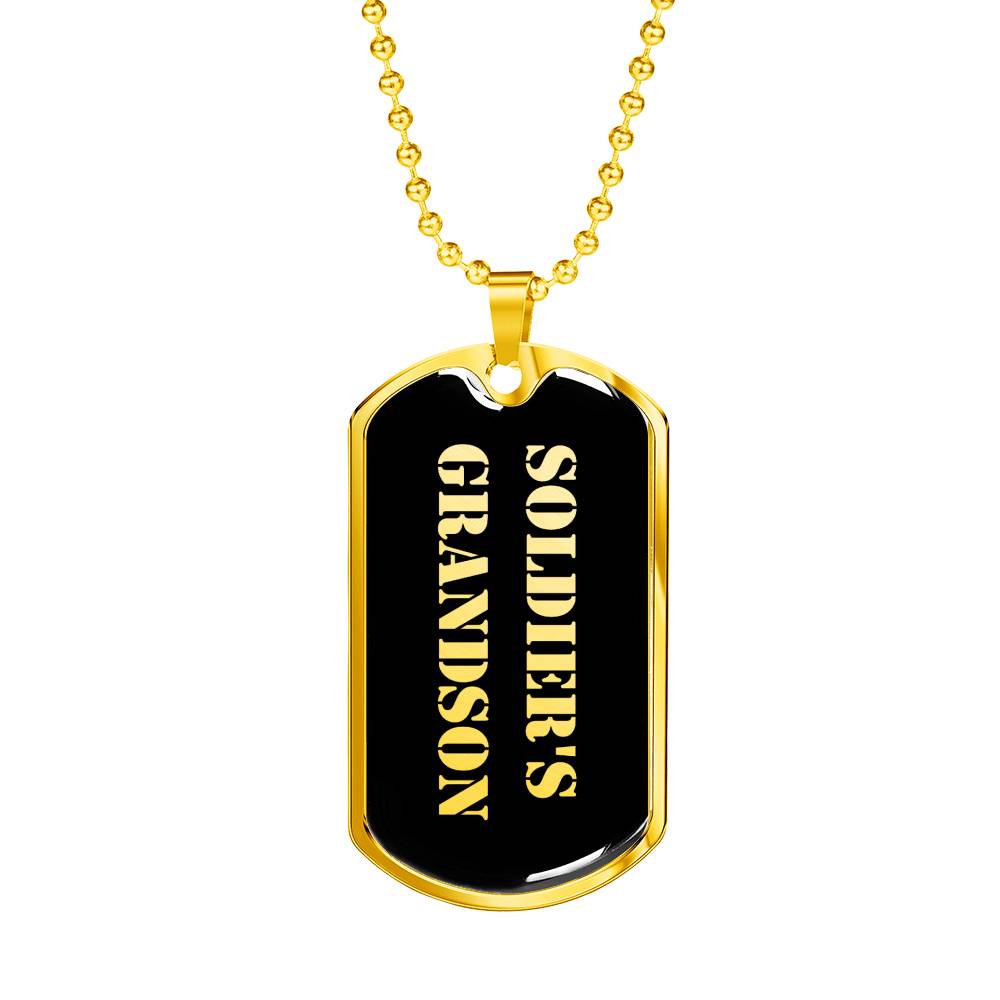 Soldier's Grandson v2 - 18k Gold Finished Luxury Dog Tag Necklace