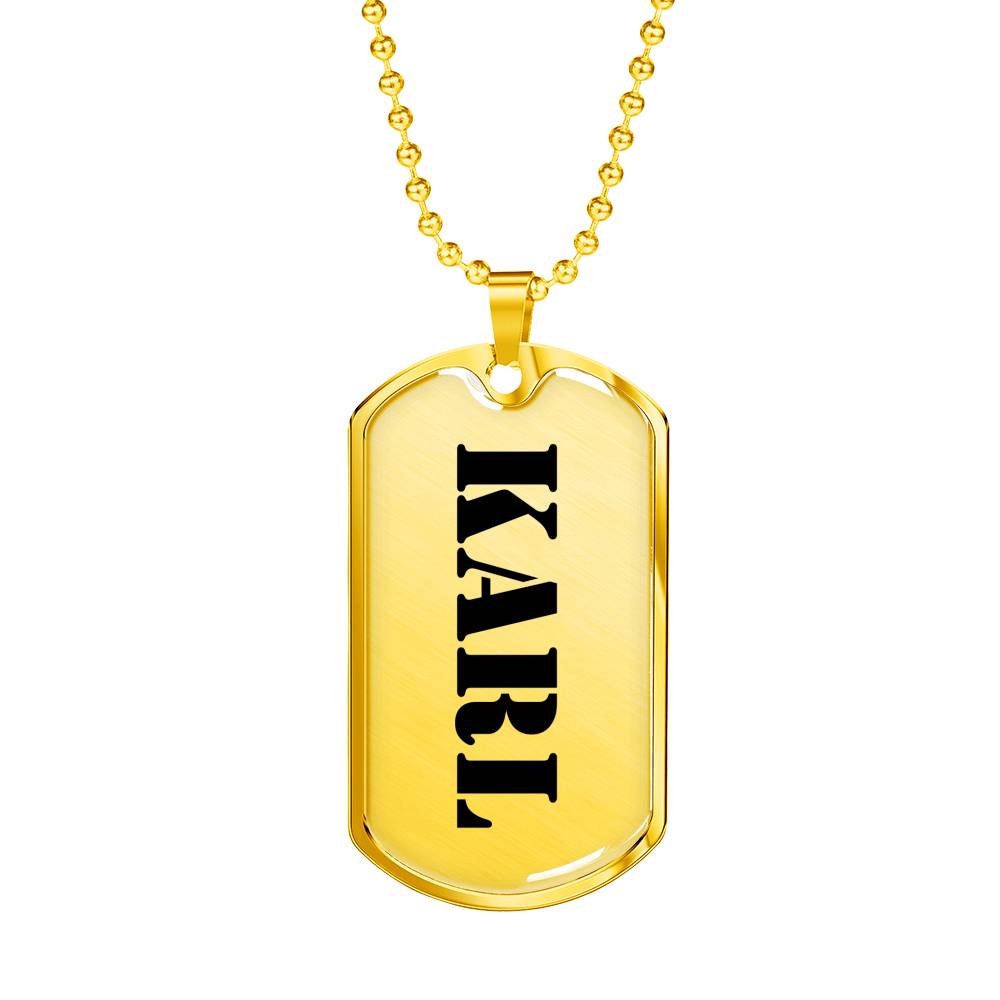 Karl - 18k Gold Finished Luxury Dog Tag Necklace