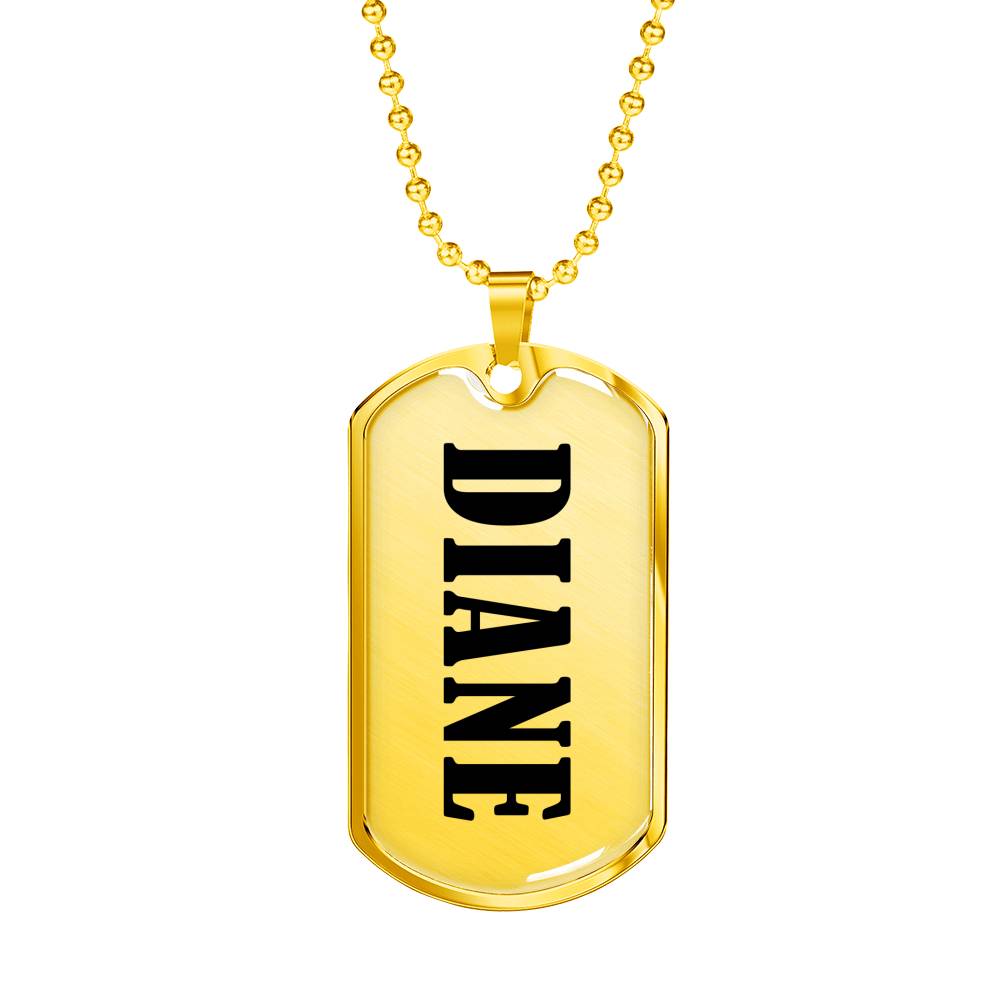Diane v01 - 18k Gold Finished Luxury Dog Tag Necklace