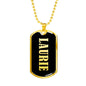 Laurie v02 - 18k Gold Finished Luxury Dog Tag Necklace