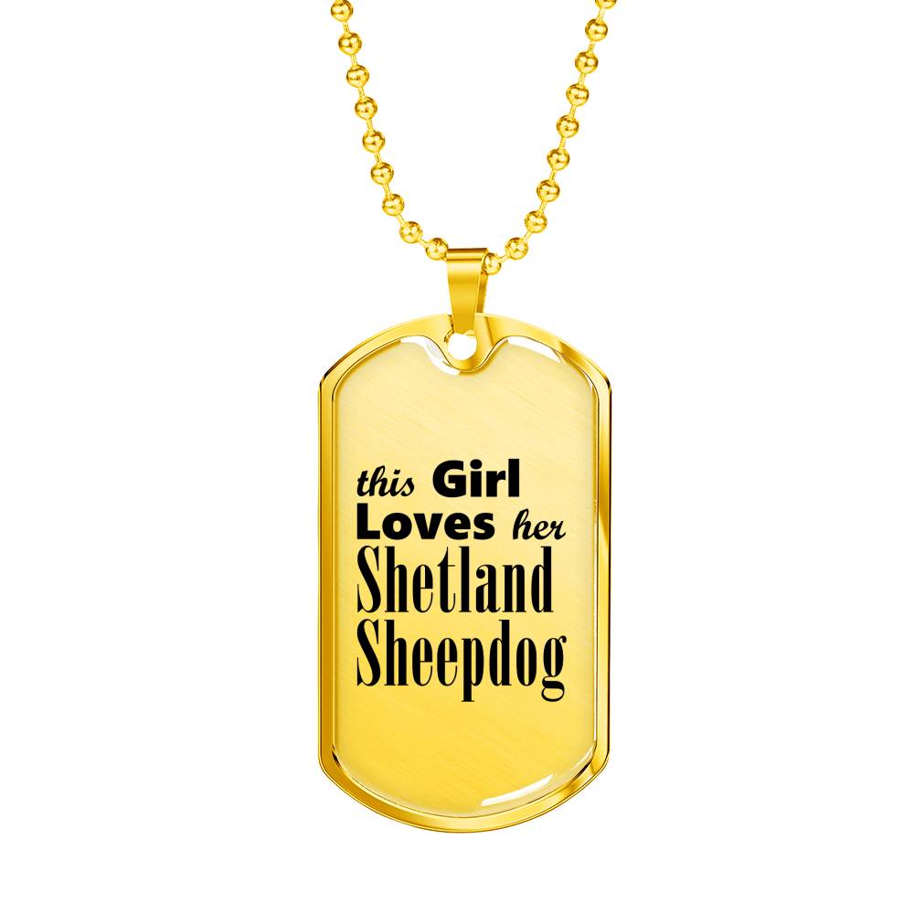 Shetland Sheepdog - 18k Gold Finished Luxury Dog Tag Necklace