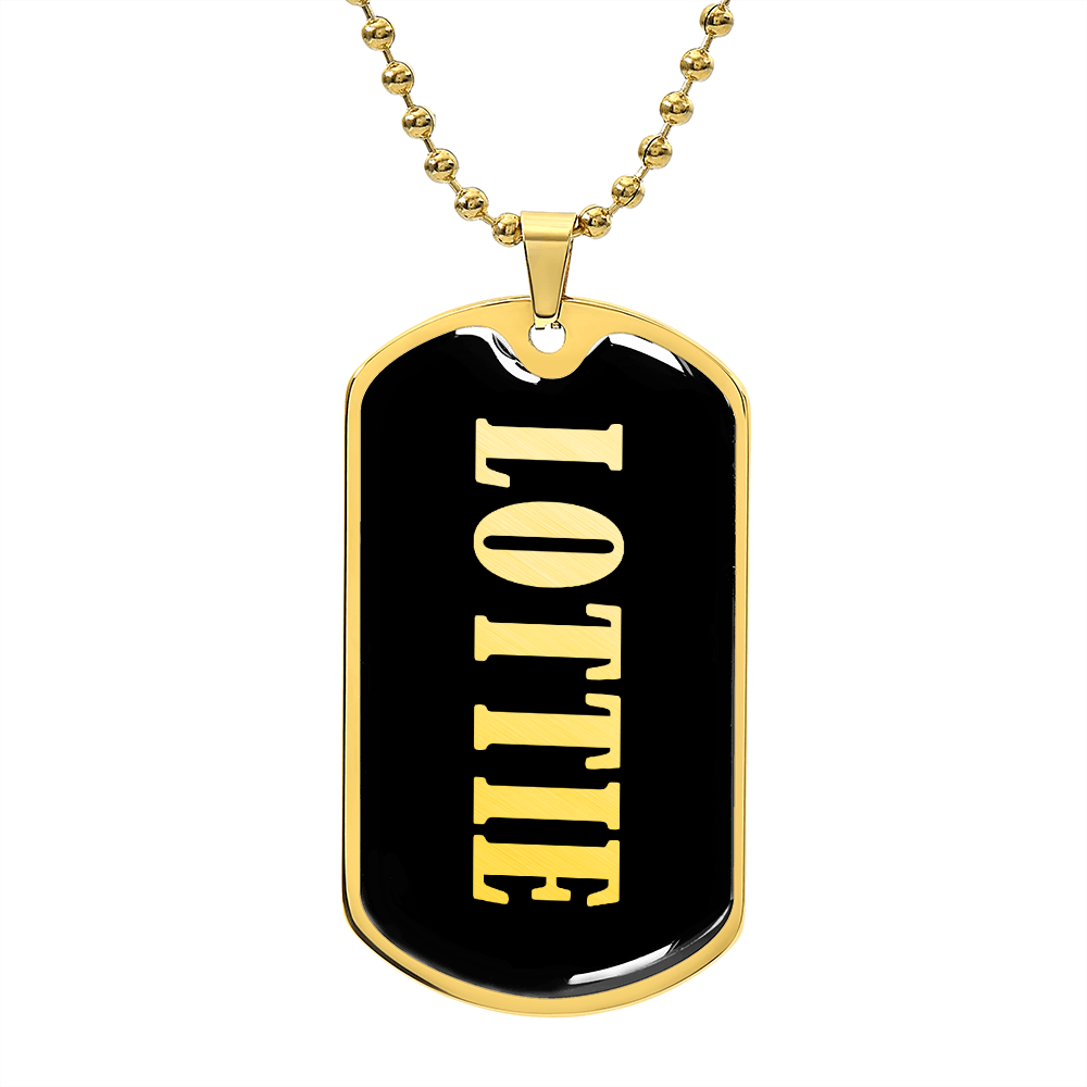 Lottie v02 - 18k Gold Finished Luxury Dog Tag Necklace