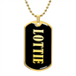 Lottie v02 - 18k Gold Finished Luxury Dog Tag Necklace