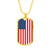American Flag v1 - 18k Gold Finished Luxury Dog Tag Necklace
