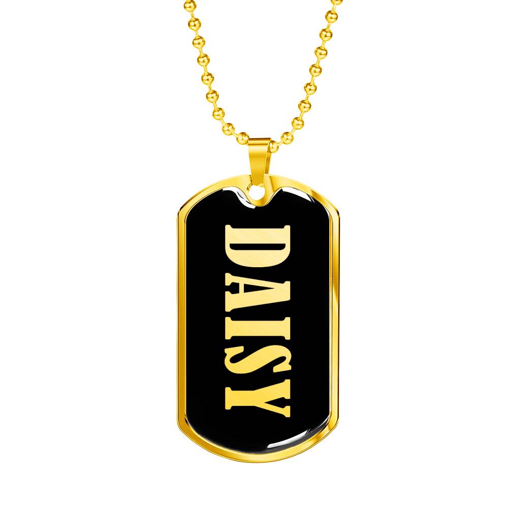 Daisy v02 - 18k Gold Finished Luxury Dog Tag Necklace