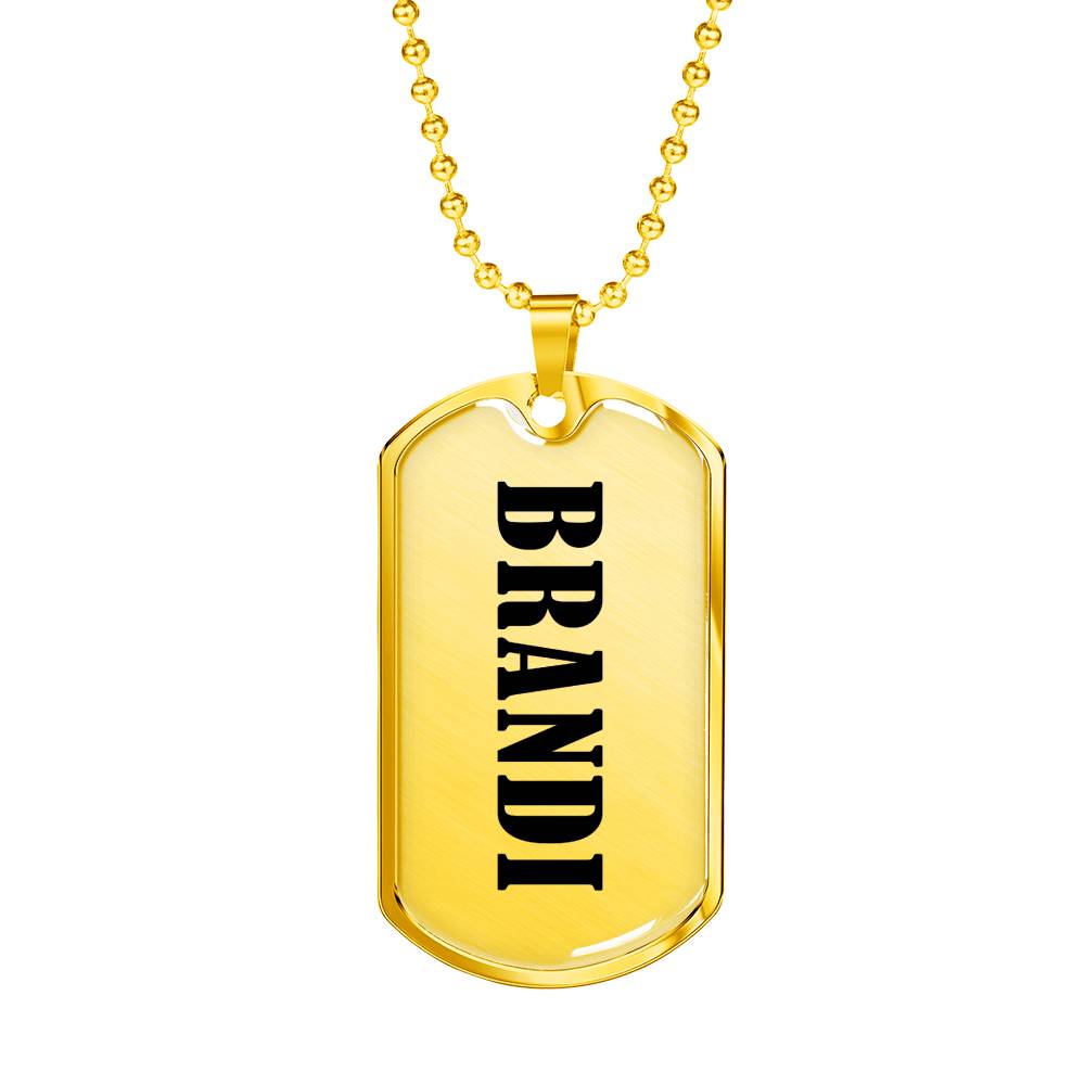 Brandi v01 - 18k Gold Finished Luxury Dog Tag Necklace