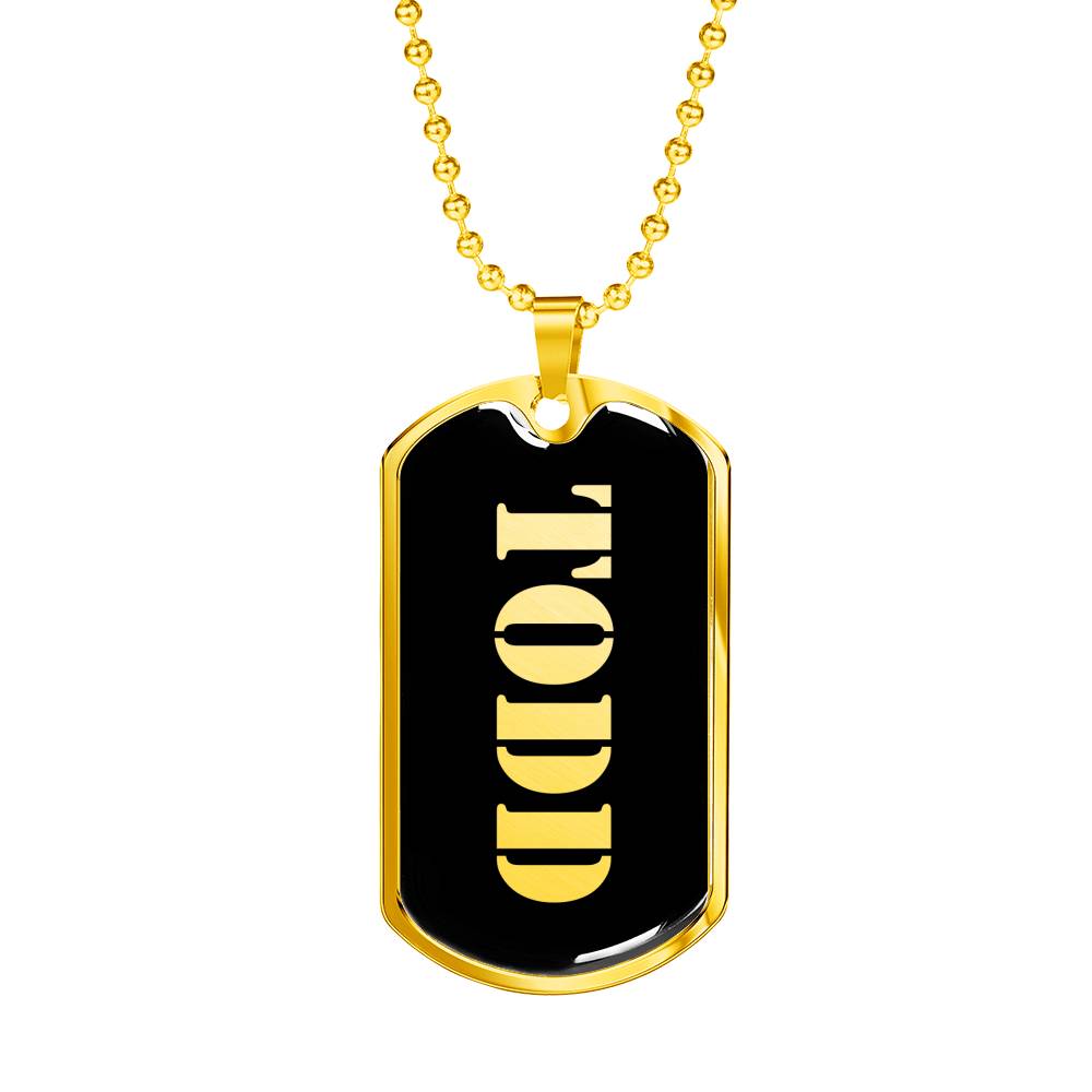 Todd v2 - 18k Gold Finished Luxury Dog Tag Necklace