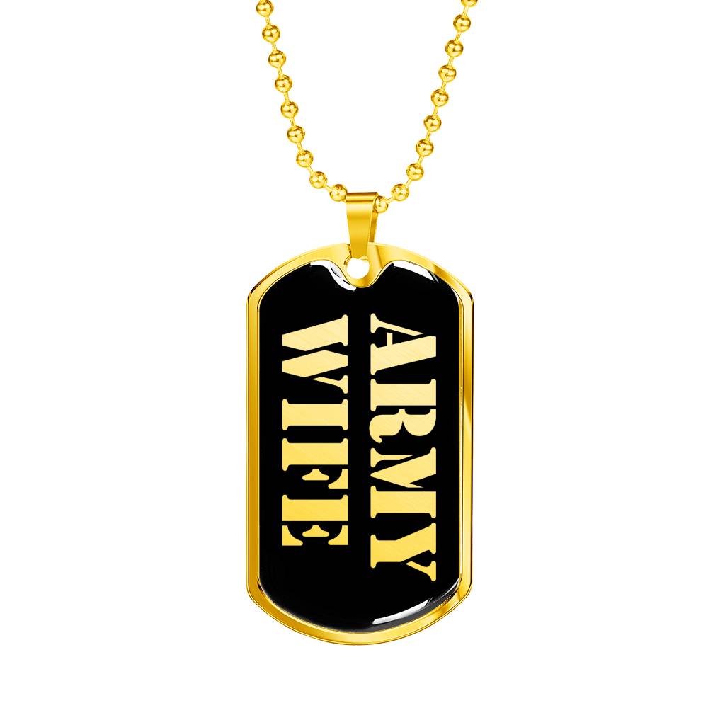 Army Wife v2 - 18k Gold Finished Luxury Dog Tag Necklace
