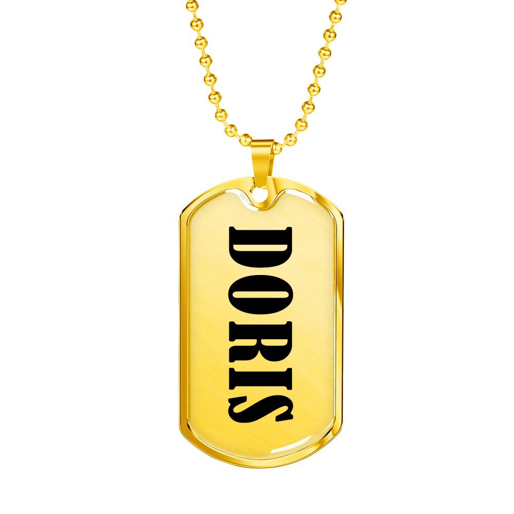 Doris v01 - 18k Gold Finished Luxury Dog Tag Necklace