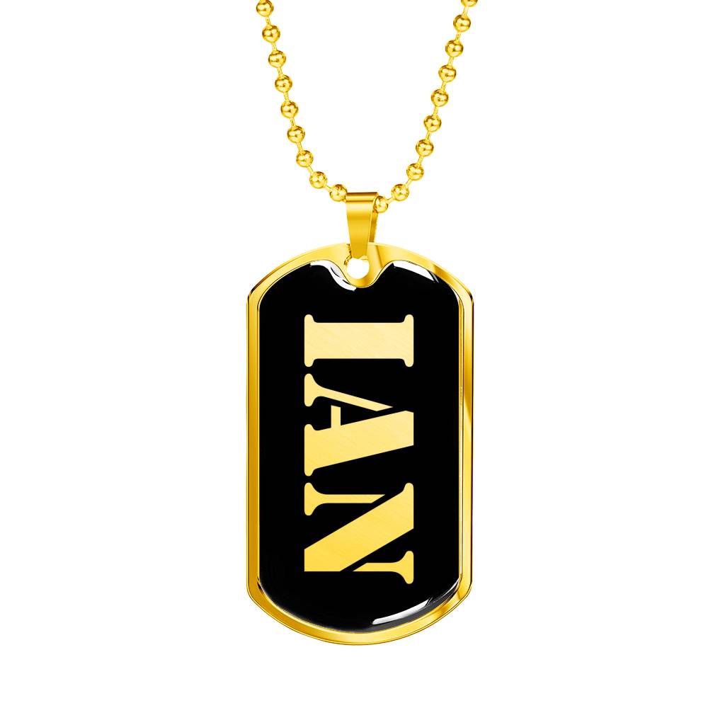 Ian v2 - 18k Gold Finished Luxury Dog Tag Necklace