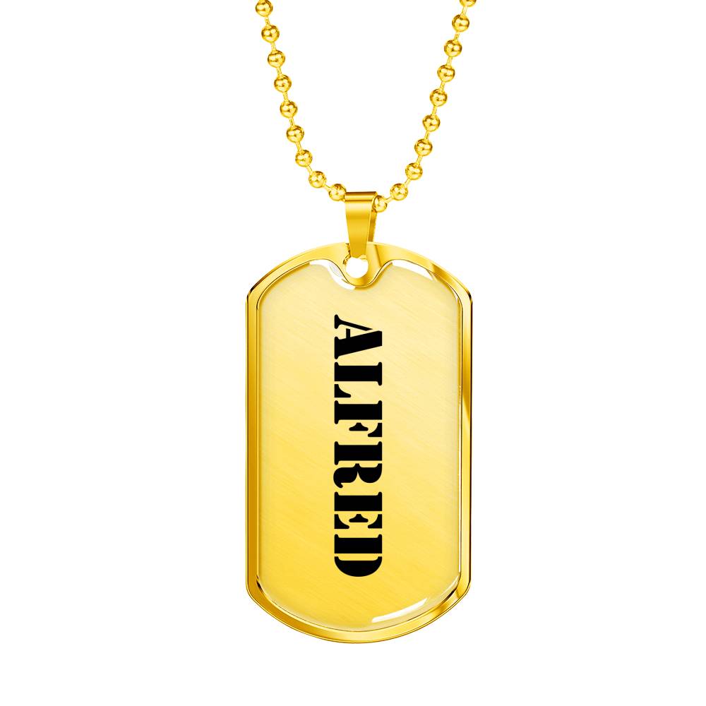 Alfred - 18k Gold Finished Luxury Dog Tag Necklace